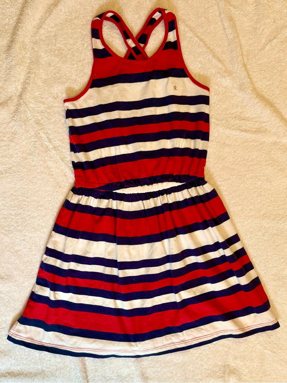 Red, Blue & White Striped Racerback Dress